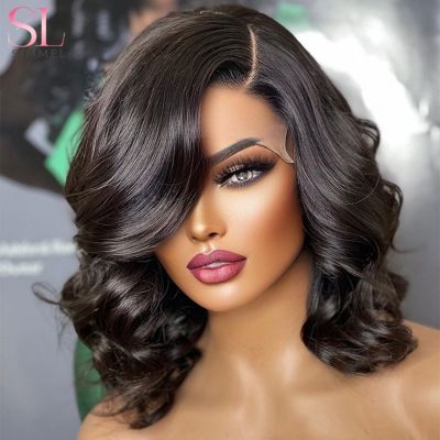 บราซิล Body Wave วิกผมบ๊อบสั้นหลวม Bouncy Curly วิกผมมนุษย์หยักด้านข้าง Bob วิกผมสำหรับผู้หญิง Perruque Cheveux Humain