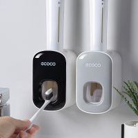 [COD] Household bathroom wall-mounted automatic lazy squeeze toothpaste device punch-free squeezer shelf