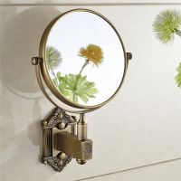 Bath Mirrors Antique Brass 3 X Magnifying Mirror 6 Inch Round Wall Mirror 2 Face Makeup Cosmetic Mirror Bathroom Mirror 9136K