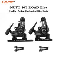 NUTT S6T สายจักรยานเสือหมอบดึงยึดแบนลูกสูบคู่ Mechanie แผ่น Brake140mm 160มม. ดิสก์เบรกคาลิปเปอร์จักรยานเสือหมอบอุปกรณ์เสริม