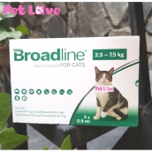 Broadline diệt nội ngoại ký sinh trùng (mèo từ 2,5 - 7,5kg 1 hộp x 3 ống)