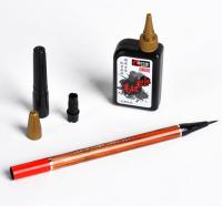 ปากกาพู่กันรีฟิลอักษรจีนสคริปต์ขนาดเล็กพร้อมหมึกสีดำ