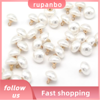 RUPANBO039392692 100ชิ้นรูปเห็ดรูปเห็ดครึ่งวงกลมสีขาวไข่มุกปลอมขนาดเล็กสีขาวงานหัตถกรรม Diy