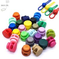 DRDIPR 10 ชิ้น หลากสี Toggle Stopper สปริงหัวเข็มขัด การปรับตัว เชือกยางยืด คลิปล็อคสายไฟ อุปกรณ์เสื้อผ้า ที่หนีบหัวเข็มขัด คลิปสต็อปเปอร์