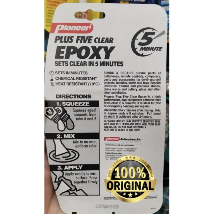 Pioneer Epoxy All Purpose/Plus Five Clear/DuraSteel 5 High Temp durable