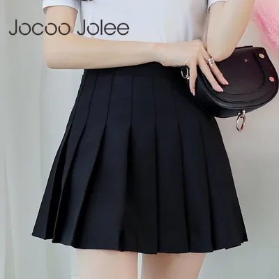 【CC】☏☾  Waist Pleated Skirt y2k Kawaii A-line black tennis School Uniform Skirts for