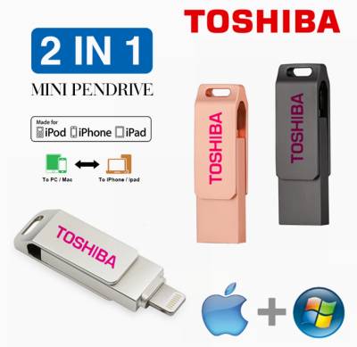 TOSHIBA OTG USB Flash Drive 256GB 1TB Pendrive หน่วยความจำความเร็วสูงสำหรับ IPhone14/13/12/11 /X/ 8/7/6 IPad