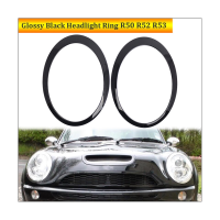 2PCS Headlight Trim Ring Glossy Black Replacement Accessories for Mini Cooper R50 R52 R53 2001-2006 63126917835 63126917836