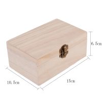 （QIQI tool） ธรรมดา WoodSquare HingedBoxes CraftBox ไม้เนื้อแข็ง HomeBox ปฏิบัติ DIY Organizer กรณี