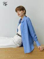 【hot】❐☋✑ FSLE Five-Color Fold-Up Sleeve Shirts Loose All-match Female Shirt