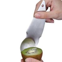 Kiwi Spoon Fruit Cutter 2In1 Vegetable Fruit Dig Spoon Stainless Steel Avocado Scoop Fruit Knife Slicer And Cutter Kitchen Tool Graters  Peelers Slice