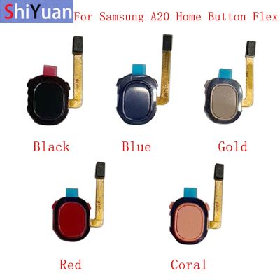 ลายนิ้วมือเซ็นเซอร์ปุ่มโฮม Flex Cable Ribbon สําหรับ Samsung A20 A205F A20E A202F Touch Sensor Flex อะไหล่ทดแทน