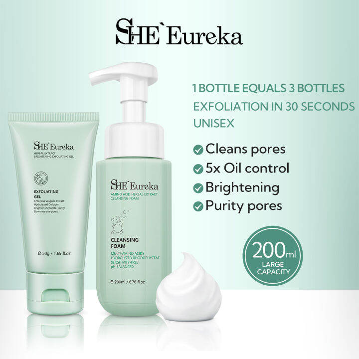 SHE Eureka Chlorella exfoliating gel &scrub muka &exfoliating gel