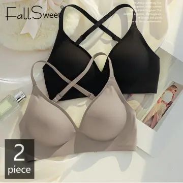 FallSweet 2 pcs/lot ! Plus Size Latex Bra Seamless Bras For Women Underwear  Push Up Bralette With Pad Vest Top Bra buy 1 take 1