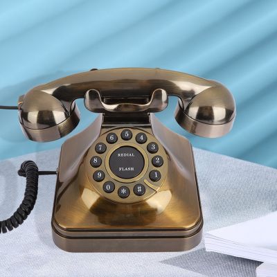 ✼☢♞ [คลังสินค้าใส] Wx-3011 โทรศัพท์บ้าน มีสาย ตั้งโต๊ะ สีบรอนซ์ สไตล์วินเทจ ย้อนยุค สำหรับบ้าน สำนักงาน