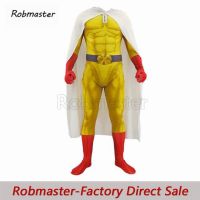 Anime Men Boys One Punch Man Cosplay Costumes Spandex Zentai Saitama Cosplay Halloween Bodysuit Jump