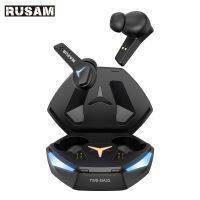 RUSAM GA33 Gamer Headset Low Latency Bluetooth Headphones TWS Wireless Bass Touch Control Earbuds HD Noise Cancellation Earphone