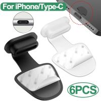 6pcs Anti-lost Phone Dust Plug for Type-C IPhone IOS Charging Port Soft Silicone Cover Dustproof Plugs for Apple IPhone 14 13