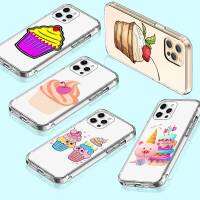 เคสโทรศัพท์ หรับ iPhone 13 14 G9 Moto 12 G8 Play Mini SE Power Max Plus Pro อ่อนนุ่ม โปร่งใส ปก T-147 Cute Cupcake