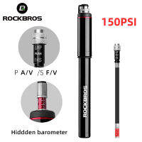 ROCKBROS จักรยานปั๊มอลูมิเนียมอัลลอยด์150PSI มือแรงดันสูงมินิจักรยานปั๊มสร้างอากาศ I nflator แบบพกพาอากาศ pup