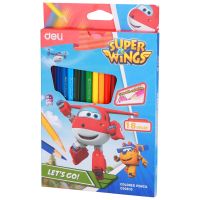 Deli ดินสอสีไม้ 18 สี Super Wings C00810