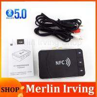 Merlin Irving Shop 5.0 Receiver NFC Bluetooth-Compatible Transmitter 3.5mm AUX Jack RCA Music Wireless Audio Adapter Smart Car Kit