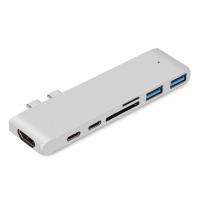 【✜】 Rehmans store. D08B การส่งข้อมูลความเร็วสูง USB 3.1 Splitter Dual Type-C USB 3.1 Hub อะแดปเตอร์ไฟฟ้าและหนึ่งพอร์ตชาร์จสำหรับแล็ปท็อป