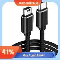 HONEYDEWD แล็ปท็อป กล้องดิจิตอล สาย OTG ซิงค์ข้อมูล ชาร์จเร็ว USB Type C ถึงสาย USB ขนาดเล็ก USB-C เป็นมินิ5พิน