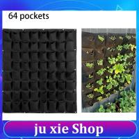 JuXie store 64 Pockets Wall Hanging Planting Bags Vertical Garden Wall-mounted Flower Plant Grow Nursery Bags Outdoor