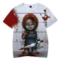 2023 New2022หนังสยองขวัญเด็กเกม Chucky 3D พิมพ์ T เสื้อผู้ชายแฟชั่นฤดูร้อน Casual ตลก T เสื้อ Street T เสื้อ