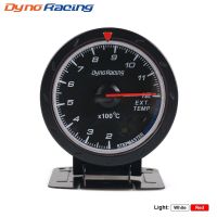 Dynoracing เกจวัดอุณหภูมิก๊าซท่อไอเสียรถยนต์60มม. เกจวัดอุณหภูมิ EGT/EXT พร้อมมิเตอร์รถยนต์แสงสีแดงและสีขาวพร้อม BX101474เซ็นเซอร์อีจีที