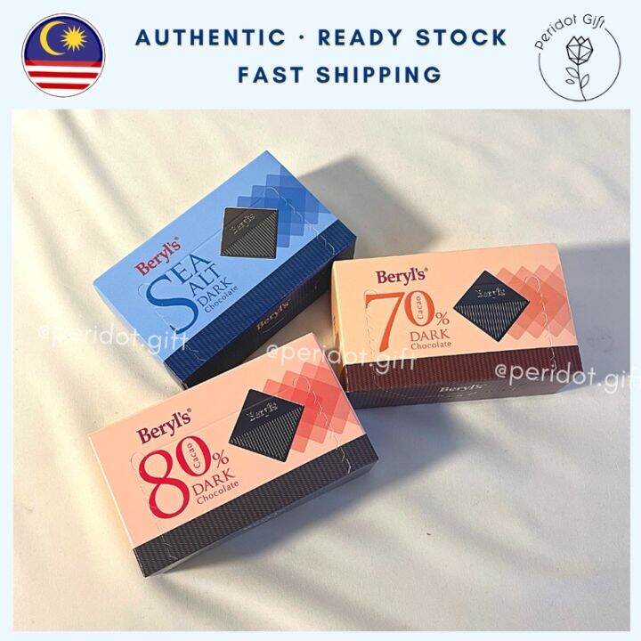 Beryl's Dark Chocolate 60g Box Sea Salt / 70 Cacao / 80 Cacao