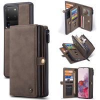 Luxury Zipper Magnetic A52 A72 A51 A71 Wallet Case For Samsung Galaxy S21 S20 FE Note 20 10 Ultra Plus Leather Removable Cover