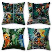 [Dudu home furnishing] ปลอกหมอนกระเป๋าซิปหมอนผ้าลินินผ้าฝ้ายอนิเมะ Slugterra 45X45cm ปลอกหมอนเครื่องประดับโฮมออฟฟิศห้องนอน01 11