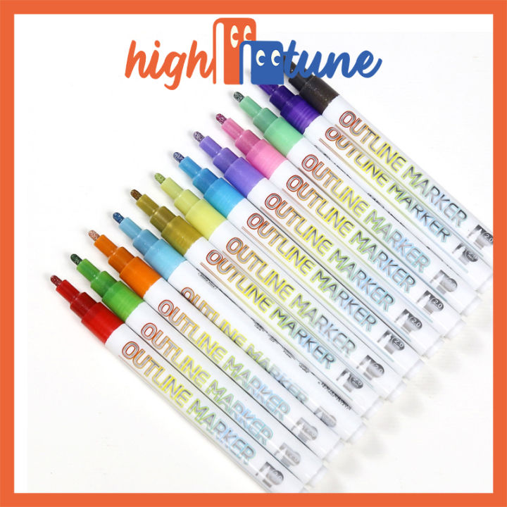 self-outline glitter markers metallic outline markers