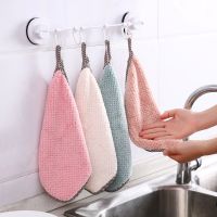 【CW】 1-10pcs Dish Coral Absorbent Cleaning Cloths Thick Hand Nonstick Washable Wiping Rags