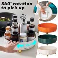 hotx【DT】 Rotation Non-Skid Spice Rack Pantry Cabinet Turntable with Wide Base Storage Bin Rotating Organizer for Seasoning