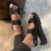 Europe and the United States Velcro sandals new summer 2023 big yards thick bottom sandals cross-border round head small sweet wind sandals