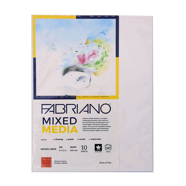 Fabriano Mixed Media 160gsm 9x12inches 10sheets per pack Lazada PH