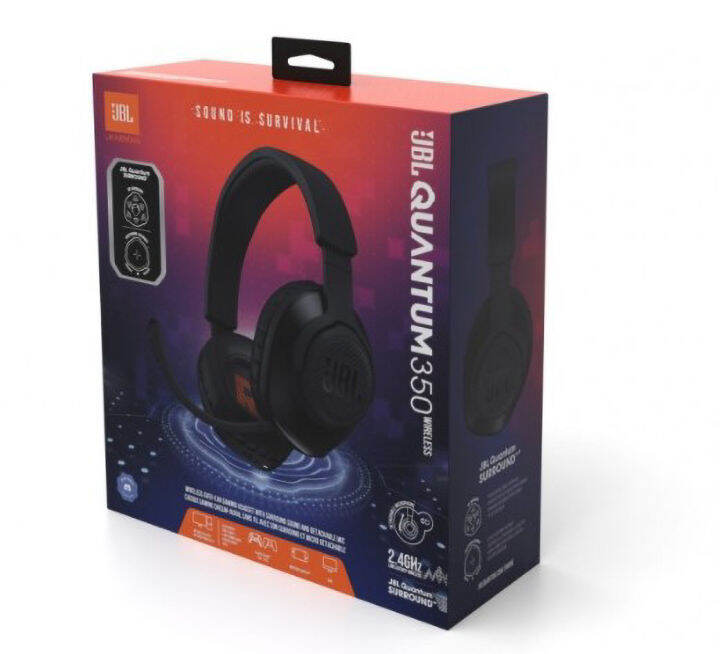 JBL Quantum 350 Wireless PC Gaming Headset with Detachable Boom mic
