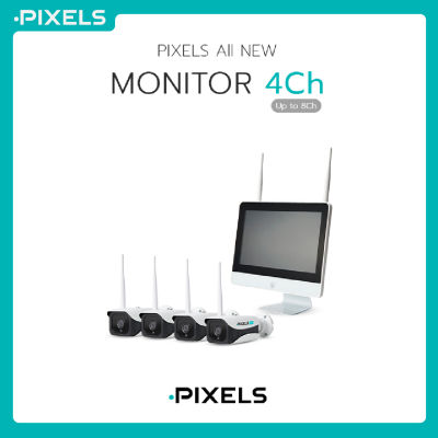[ฟรี ฮาร์ดดิสก์ HDD 1 TB ] ALL NEW X SERIES MONITOR 4CH กล้องวงจรปิดไร้สาย PIXELS รุ่นมอนิเตอร์ มาพร้อมจอ LED 12.5