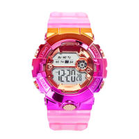 Lovelyssmile สีนาฬิกาข้อมือนักเรียนไล่ระดับสีเรืองแสง LED แบบพกพา Jam Tangan Digital กันน้ำสำหรับนาฬิกากีฬาที่มีประโยชน์กีฬา