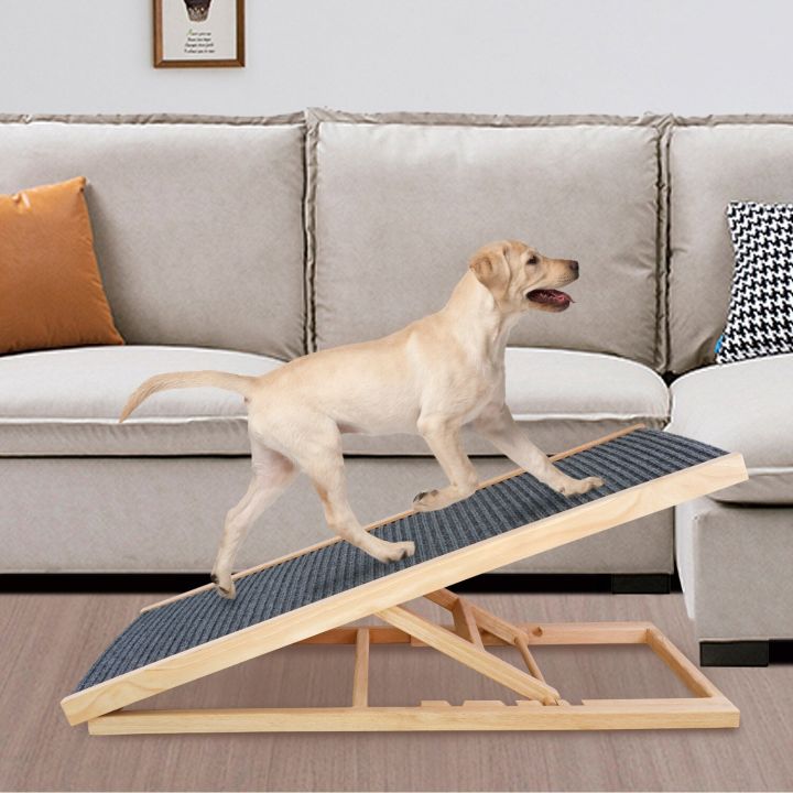 Solid Wood Adjustable Pet Dog Climbing Ladder Dog Sofa Ladder Pet Anti ...