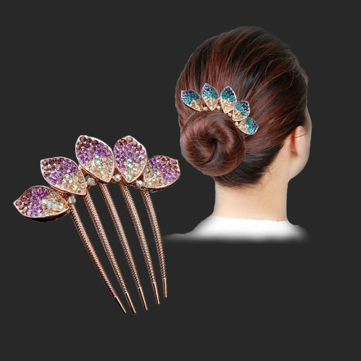 korean-version-of-new-rhinestone-pearl-bow-hair-accessories-popular-five-tooth-disc-comb