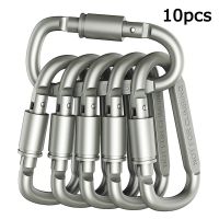 10Pcs EDC Backpack Carabiner Keychain Outdoor Camping Hiking Aluminum Alloy D- Snap Clip Lock Buckle Hook Climbing Tools