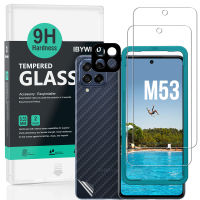 Samsung Galaxy M53 5G  by Ibywind ฟิล์มกระจกกันรอย[2 ชิ้น] มีฟิล์มกันรอยกันรอยเลนส์กล้อง,ฟิล์มกันรอยคาร์บอนไฟเบอร์ด้านหลังและชุดติดตั้งง่าย