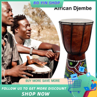 6in African Djembe Drum Hand-Carved Solid-Wood Goat-Skin Traditional African Musical Instrument