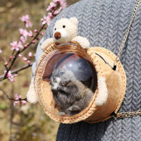 Outdoor Travel Hamster Squirrel Hedgehog Rabbit Bird Carrier Canvas Space Capsule Backpack Outdoor Travel Bag Breathable