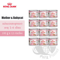 Royal Canin Mother&amp;BabyCat Mousse อาหารชนิดเปียก แบบกระป๋อง สำหรับแม่แมวและลูกแมวอายุ1-4เดือน ขนาด195กรัม x 12กระป๋อง