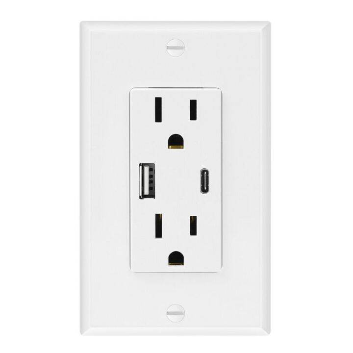 US Standard Wall Socket USB Type A Type C Charge Power Adapter High